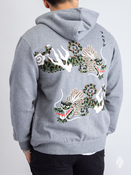 "Ghost" Zip Hoodie in Marled Grey