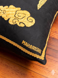 "Tygers of Darkness" Embroidered Pillow in Black