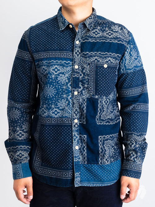 Bandana Ranru Button Down Shirt in Light Indigo