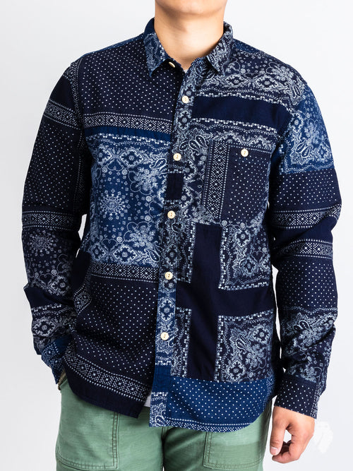Bandana Ranru Button Down Shirt in Dark Indigo