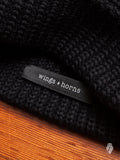 Wool Knit Watch Cap in Black