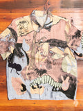 Box Short Sleeve Shirt in Acid Landscape Print Linen
