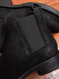 Hand Sewn Chelsea Boot in Black Suede