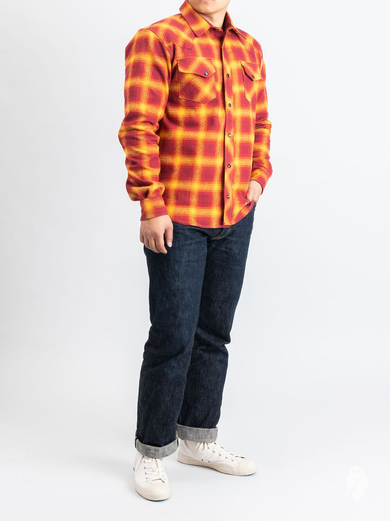 Dawson Selvedge Flannel in Red Rust