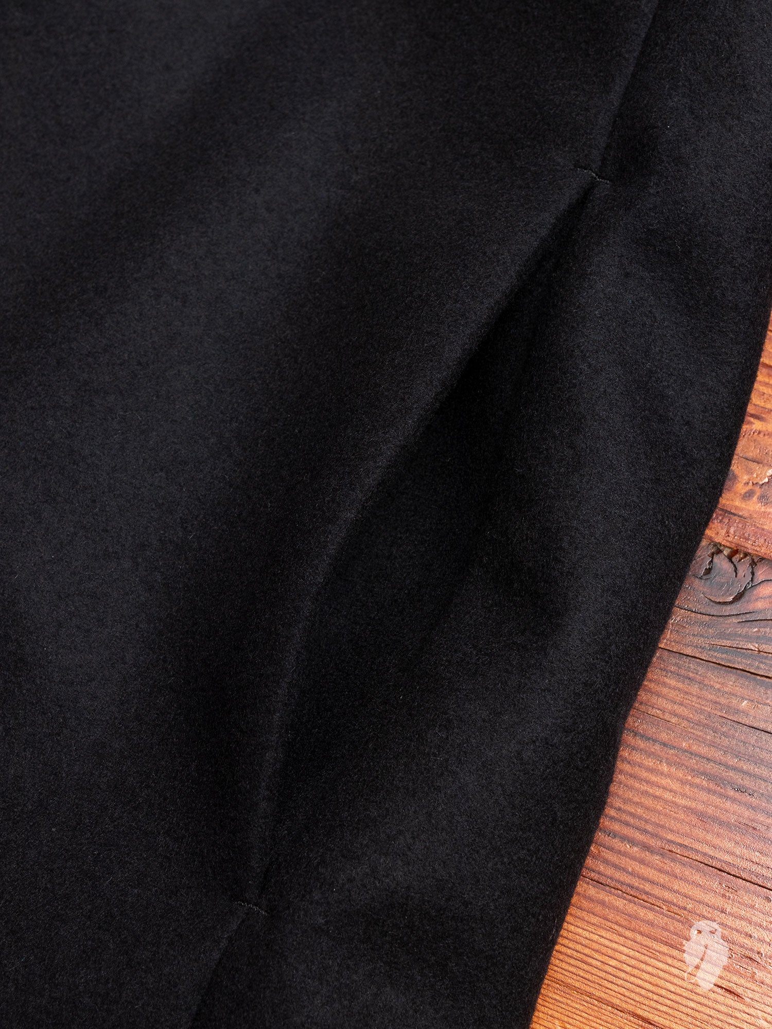 Cashmere Melton Stand Collar Coat in Black – Blue Owl Workshop