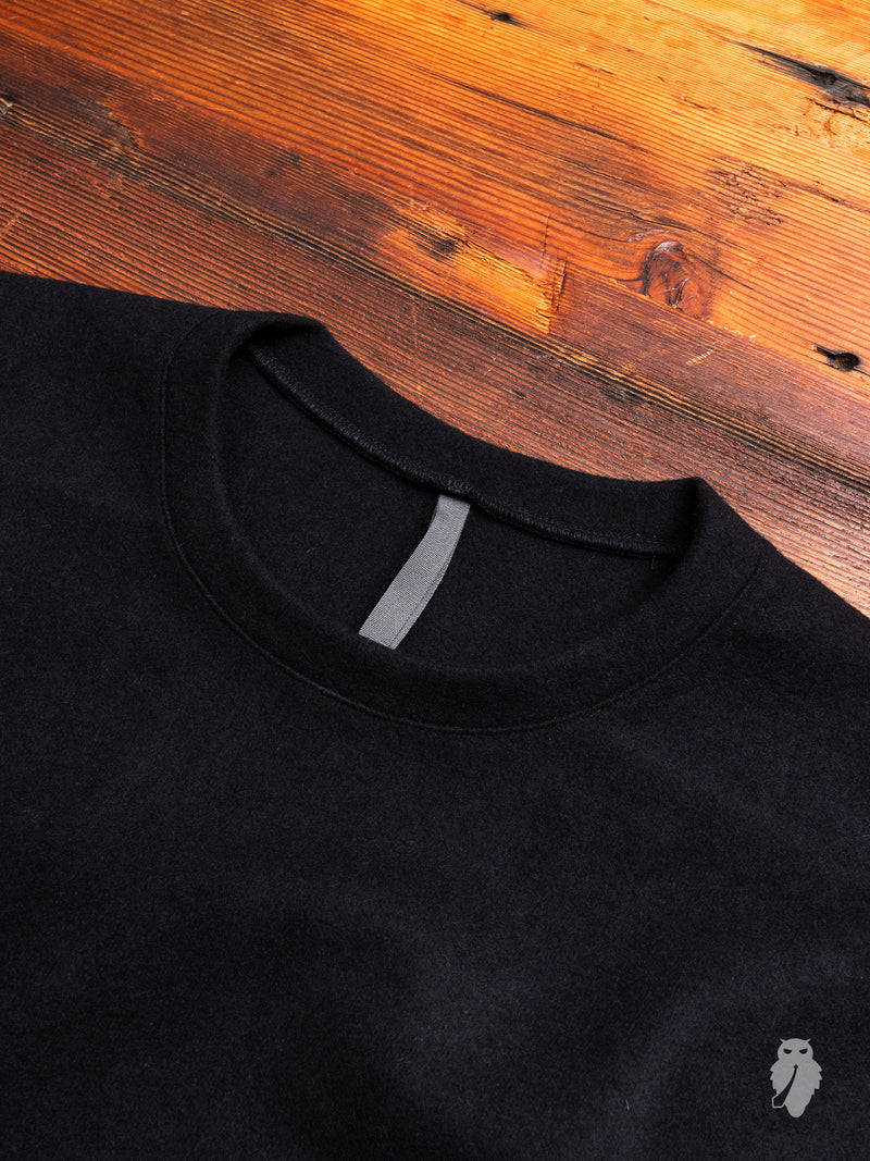 Cashmere Drop Shoulder Sweater in Black