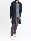Wool Long Sleeve T-Shirt in Charcoal Melange