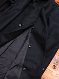 Cashmere Melton Hooded Chesterfield Coat in Black