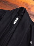 Stole Collar Long Cardigan in Black Wool