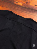 Wool Long Sleeve T-Shirt in Black