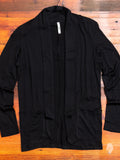 Wool Stole Collar Cardigan in Black