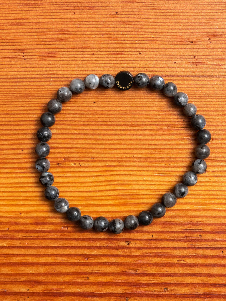 Gemstone Stretch Bracelet in Black Labradorite