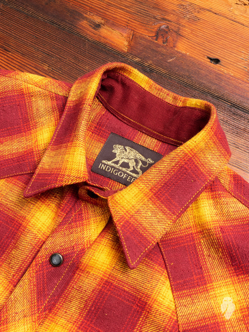Dawson Selvedge Flannel in Red Rust