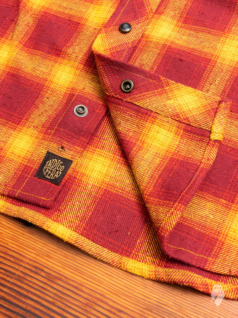 Dawson Selvedge Flannel in Red Rust
