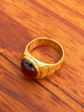 Tommy Signet Ring in Gold/Red Garnet
