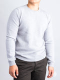 Sigfred Lambswool Sweater in Light Grey Melange