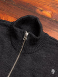 Mockneck Zip Sweater in Charcoal