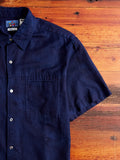 Jacquard "Minamo Water Surface" SS Shirt in Indigo