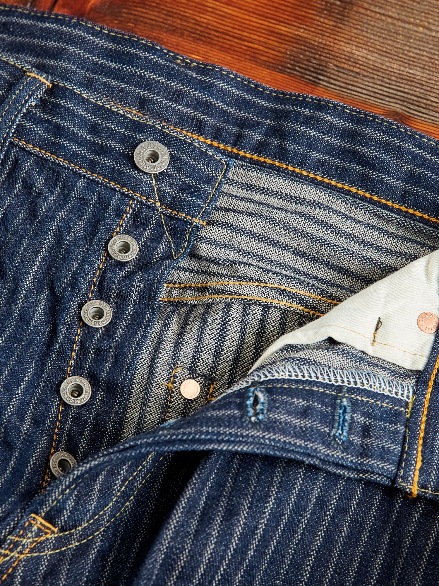022-HJS 12oz Jacquard Stripe Selvedge Denim - Relaxed Straight Fit