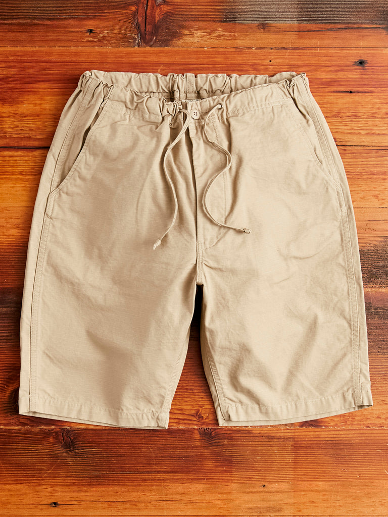 Orslow New Yorker Shorts in Beige Ripstop 0