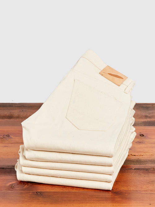 14oz Ecru Selvedge Denim in Silveridge