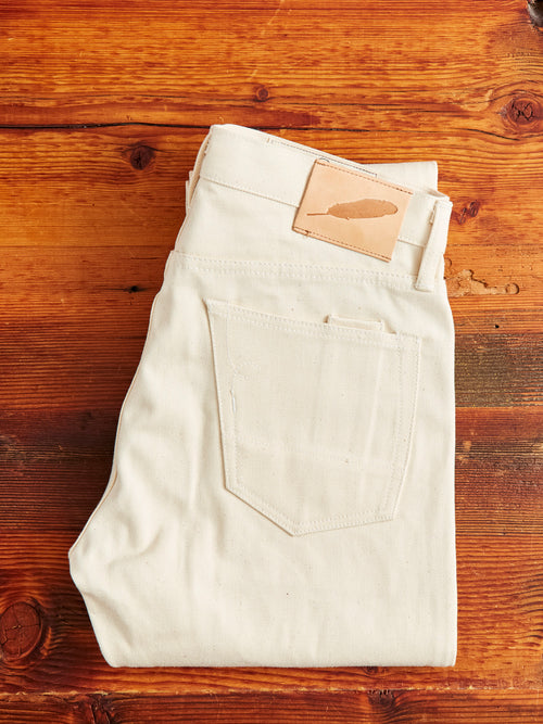 14oz Ecru Selvedge Denim in Silveridge