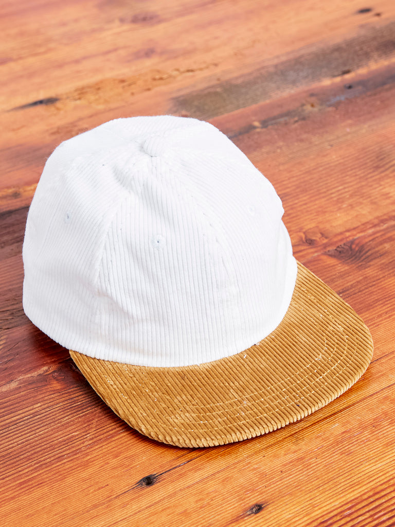Baseball Hat in White Corduroy