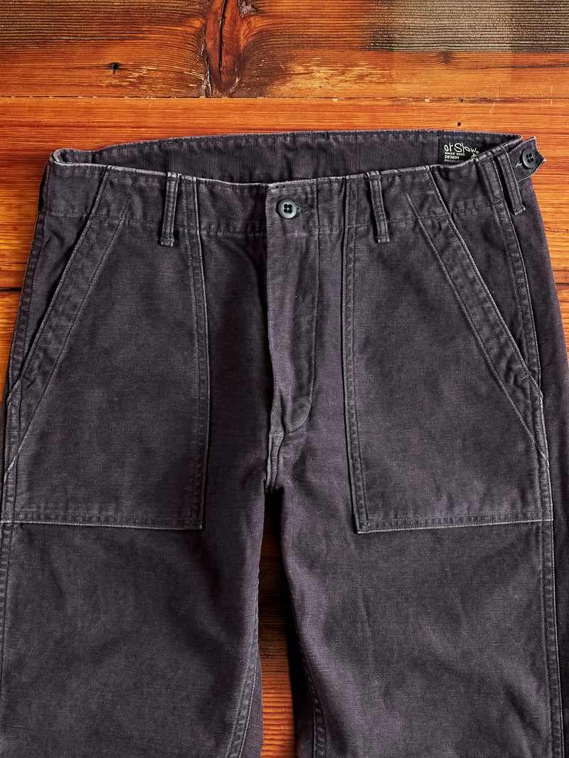 Slim Fatigue Pants in Black Stone