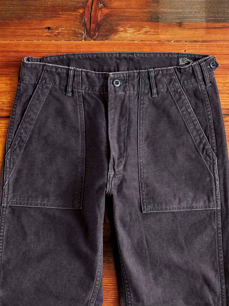 Slim Fatigue Pants in Black Stone