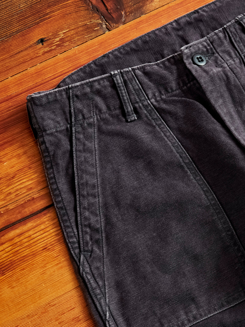 Slim Fatigue Pants in Black Stone