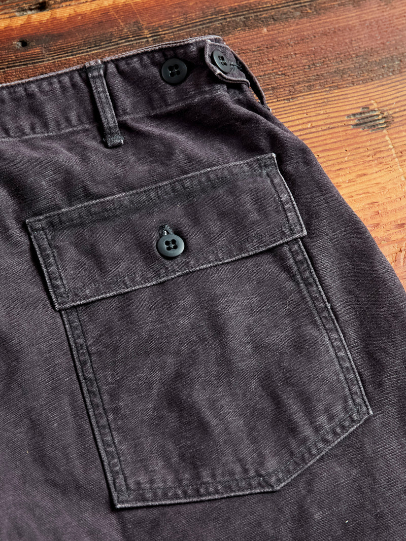 Slim Fatigue Pants in Black Stone