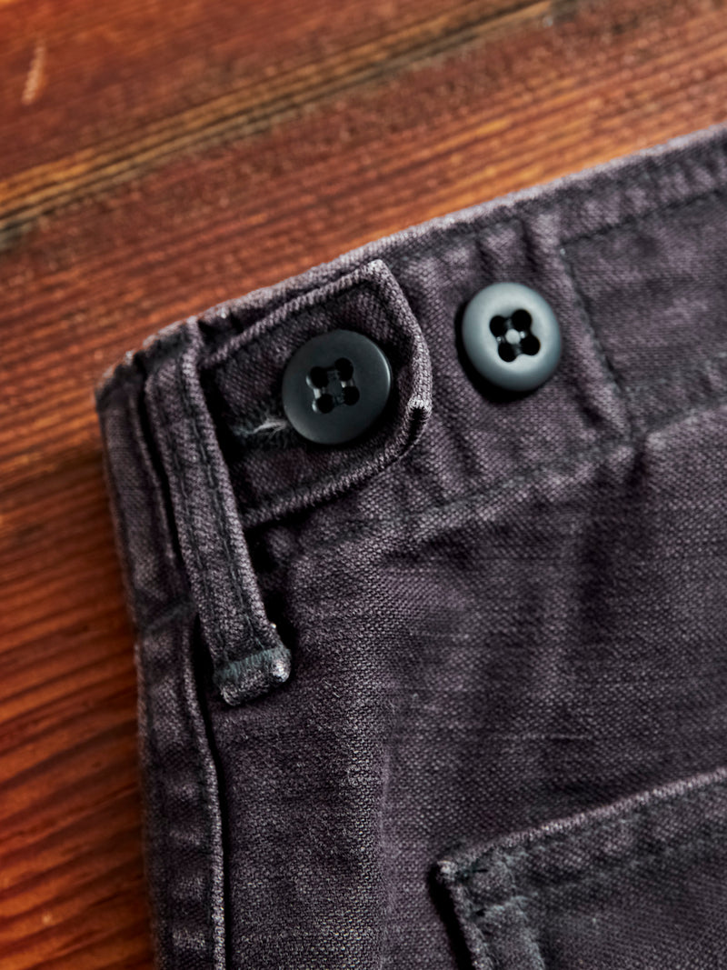 Slim Fatigue Pants in Black Stone