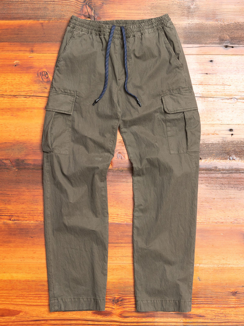 Garment Dyed Cargo Trousers in Army Green