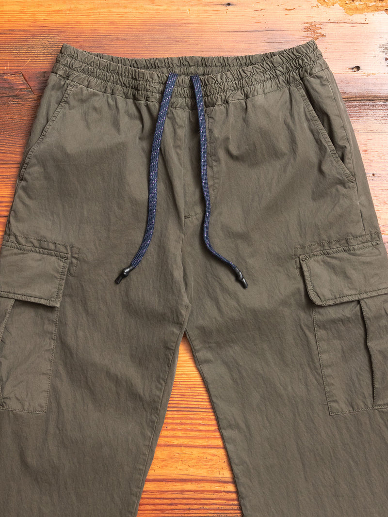 Garment Dyed Cargo Trousers in Army Green
