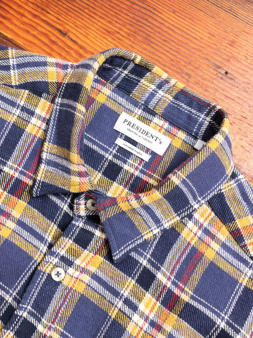 "Vespa P's" Check Flannel in Blue