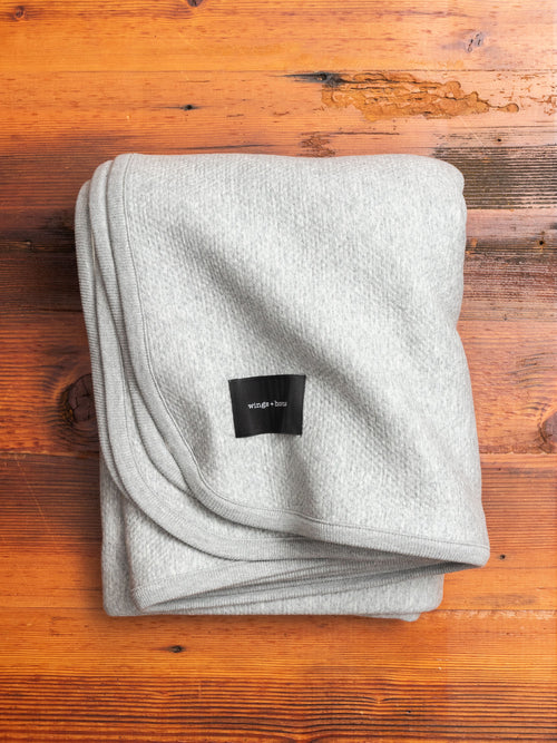Cabin Fleece Blanket in Heather Grey