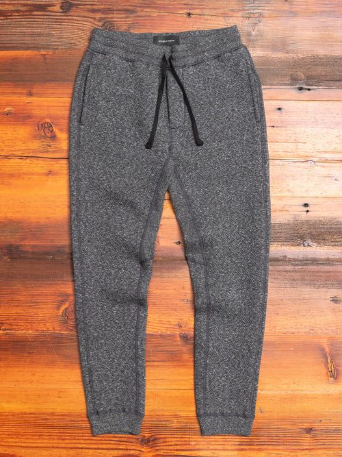 Cabin Fleece Sweatpant in Melange Black