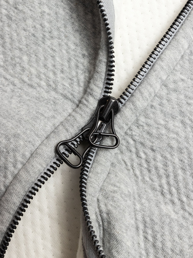 Cabin Fleece Zip Hoodie in Heather Grey