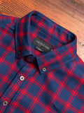 Double-Sided Flannel Button-Down Shirt in Navy