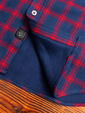 Double-Sided Flannel Button-Down Shirt in Navy