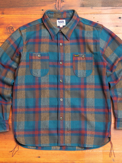 Heavy Flannel Work Shirt in Blue Grey
