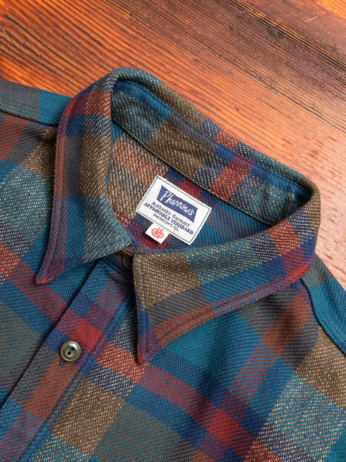 Heavy Flannel Work Shirt in Blue Grey