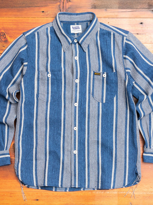 Heavy Flannel Work Shirt in Navy