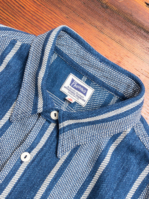 Heavy Flannel Work Shirt in Navy