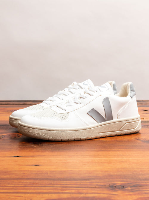 V-10 CWL Sneaker in White Oxford Grey