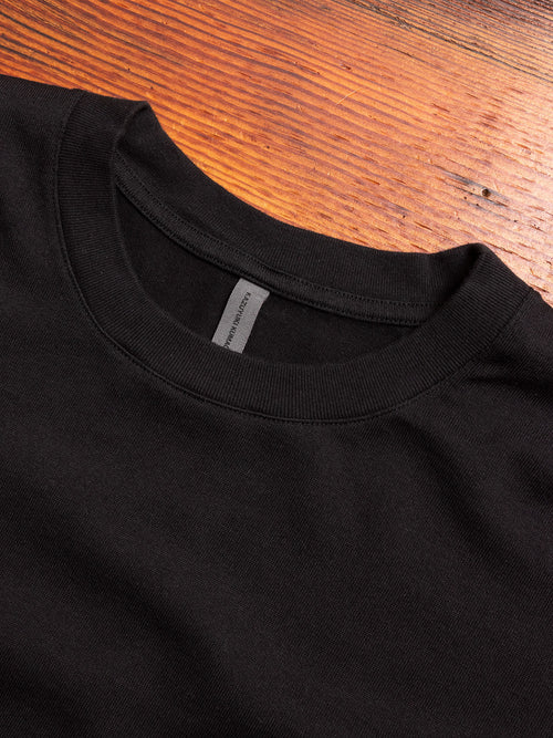 Cotton Jersey Relaxed Long Sleeve T-Shirt in Black