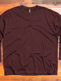 Cotton Jersey Relaxed Long Sleeve T-Shirt in Burgundy