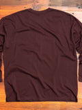 Cotton Jersey Relaxed Long Sleeve T-Shirt in Burgundy