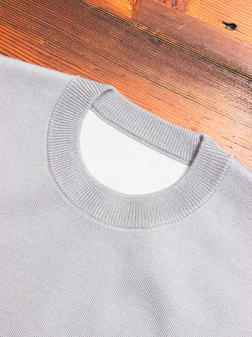 Double Face Wool Crewneck Sweater in Grey