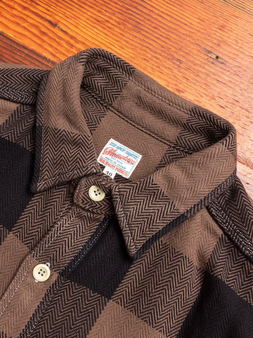 Herringbone Flannel Shirt in Brown